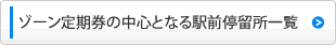 ゾーン定期券の中心となる駅前停留所一覧